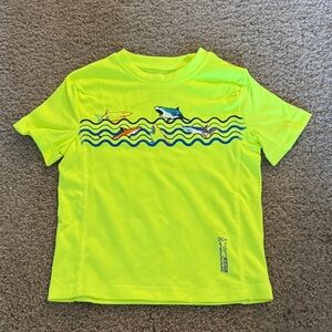 ZeroXposur Neon Yellow Kids Rashguard with Shark Design